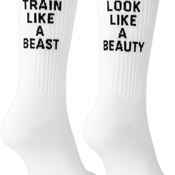Athletic Crew Socks – Inspirational Cotton Socks – Fun Motivational Gift for Hik - Picture 1 of 5